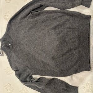 Neiman Marcus Charcoal Zip-Up Sweater